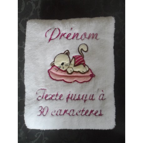 Couverture microfibre avec prénom, motif et texte