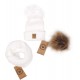 Ensemble bonnet pompon et snood blanc