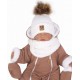 Ensemble bonnet pompon et snood blanc
