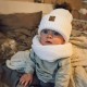 Ensemble bonnet pompon et snood blanc