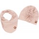 Ensemble turban et foulard rose poudré