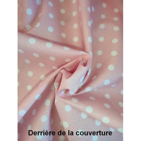 Couverture doublée avec prénom et motif (doublure rose gros pois)