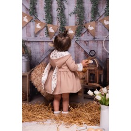 Manteau beige fleuri