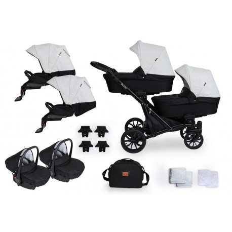 Poussette double avec 2 cosy - Cdiscount