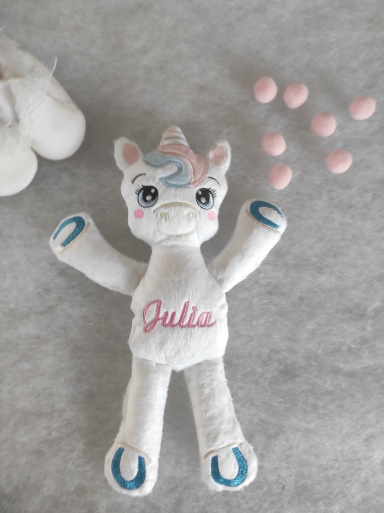 Peluche personnalisée Créature Rose, doudou prénom