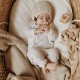 Couverture tricot beige