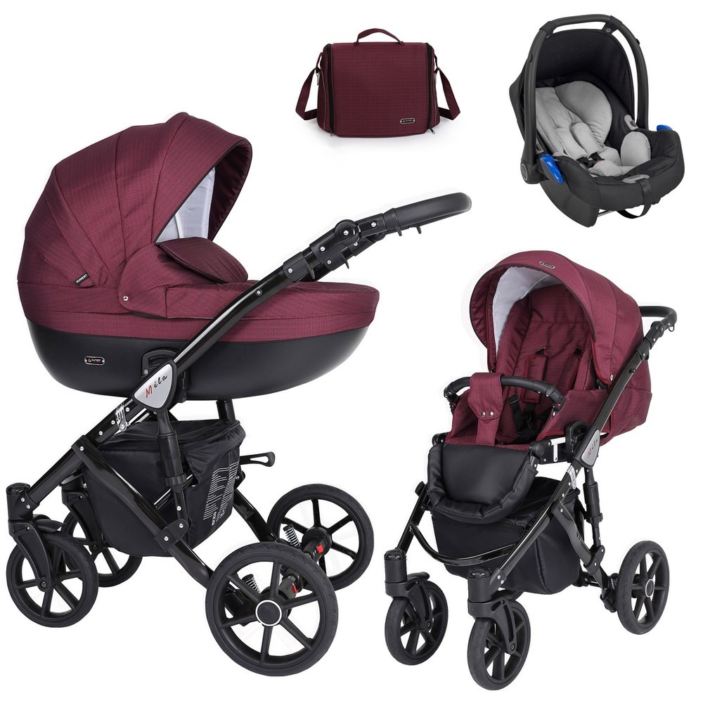 Poussette rose et shop grise
