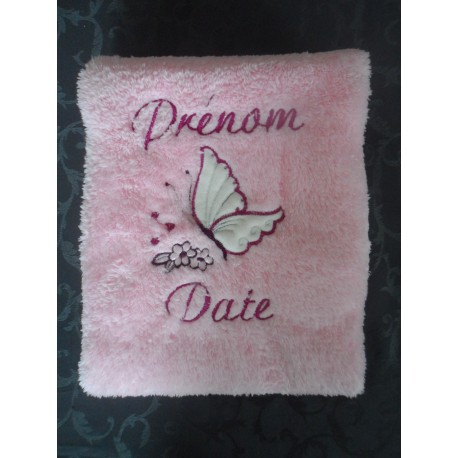 Couverture microfibre avec prénom, motif et date