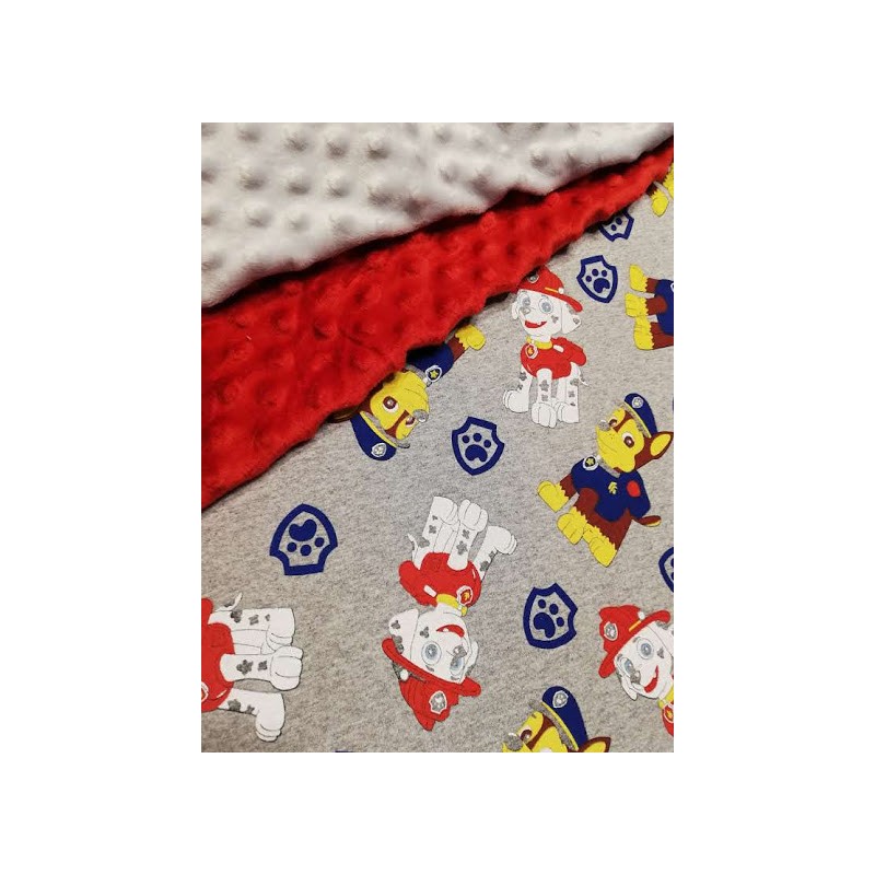 Couverture doublée avec prénom et motif (doublure patpatrouille) - MA  PETITE COUVERTURE PERSO