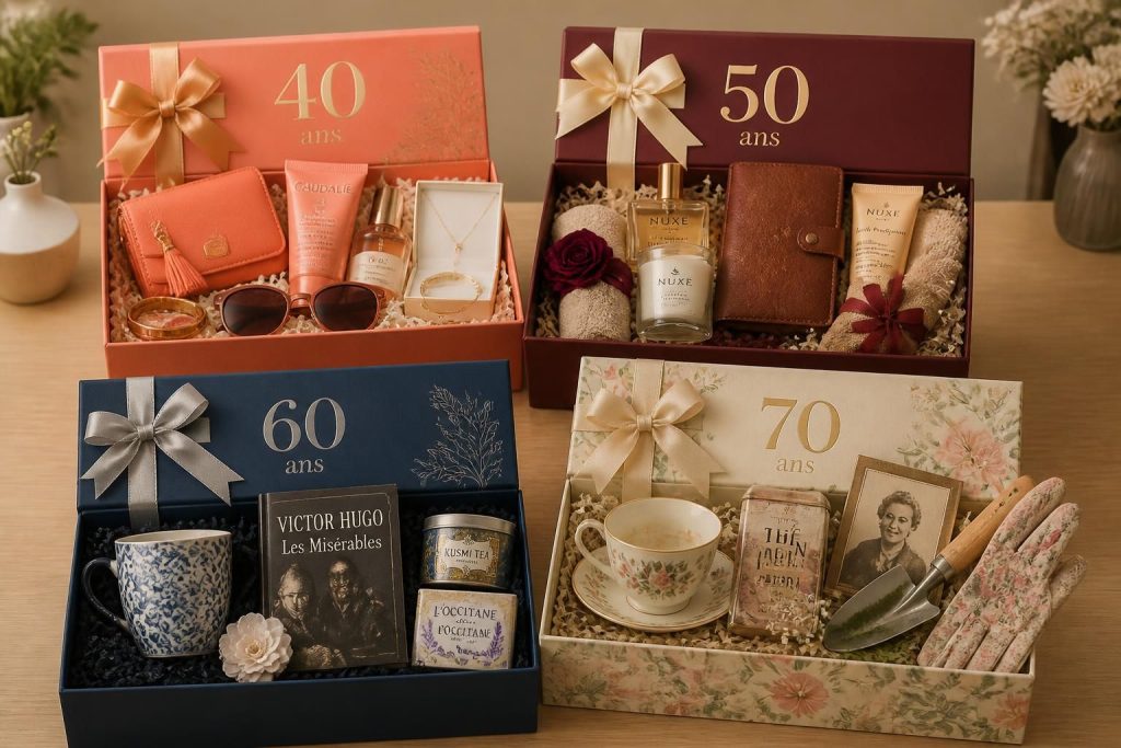 découvrez des idées de box cadeau femme adaptées à chaque âge : 40, 50, 60 ou 70 ans. trouvez l'inspiration parfaite pour offrir un présent original et personnalisé.