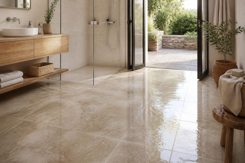 peinture en résine pour carrelage adaptée à un usage intérieur et extérieur, idéale pour la salle de bain. résistante, esthétique et facile à appliquer, elle protège et embellit vos surfaces carrelées.